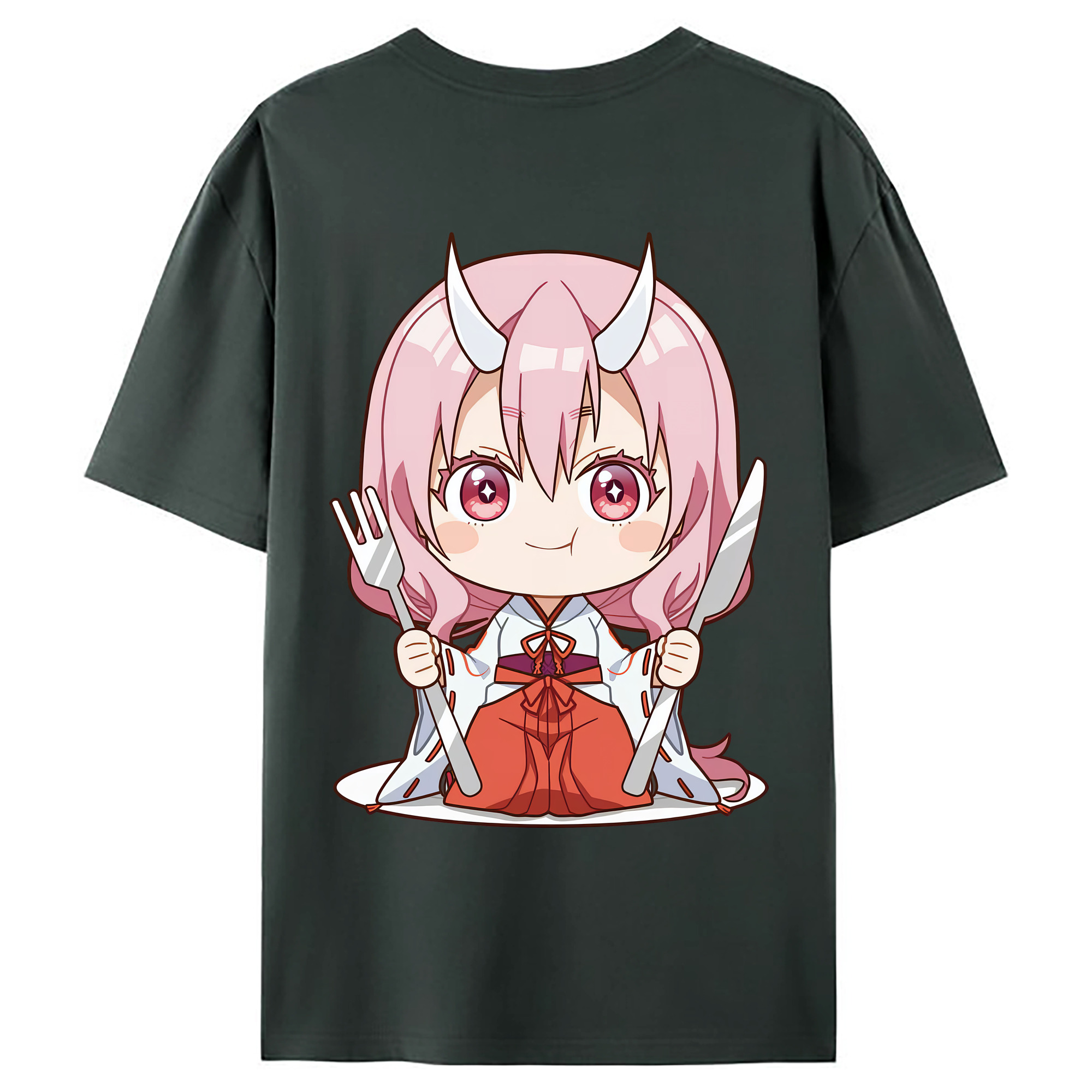 （画像用） 転スラ Regarding Reincarnated to Slime 綿100％ メンズ半袖Tシャツ（バックプリント） 通気性